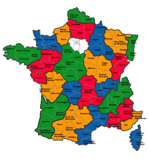 Carte des académies