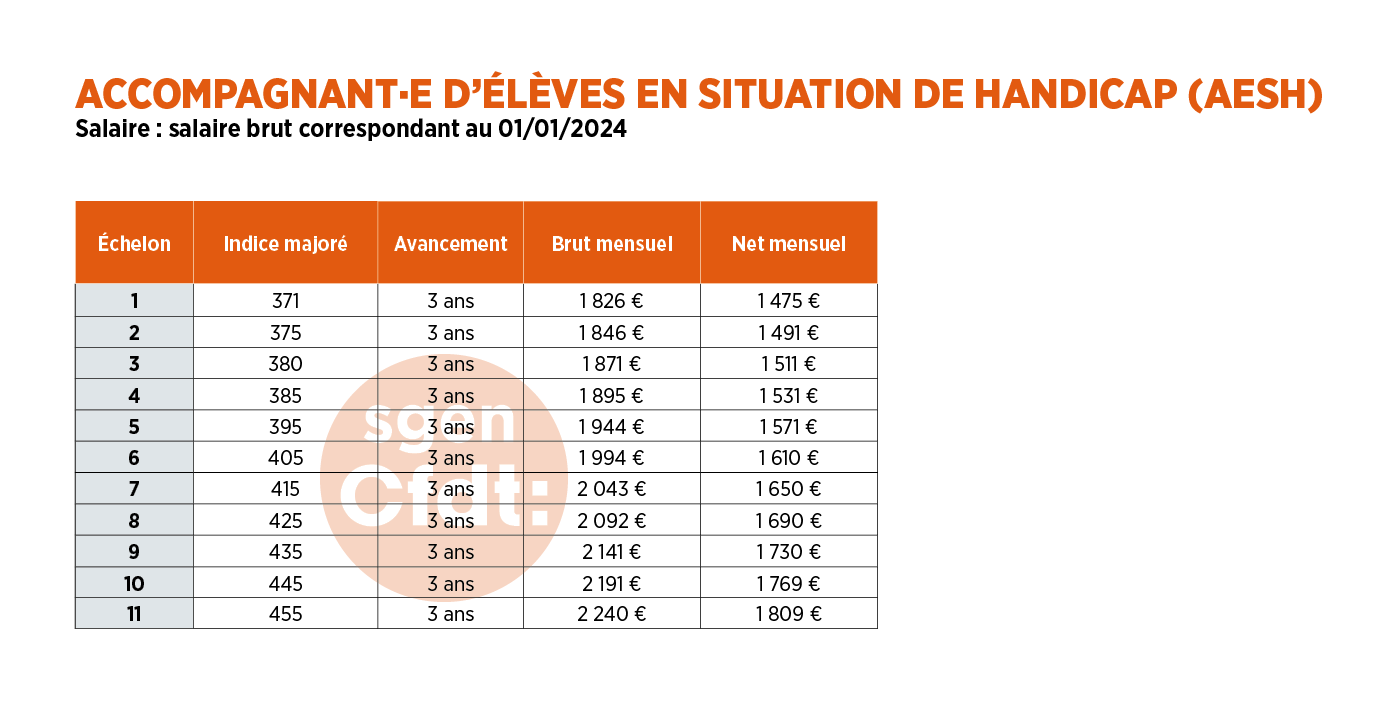 La R mun ration Des AESH SGEN 